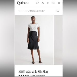 Black silk washable skirt